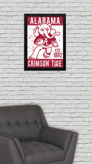 Limited Edition Alabama Crimson Tide Big Al Mascot Poster Art Print - Gifts for Bama Fans - 13x19"