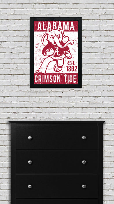 Limited Edition Alabama Crimson Tide Big Al Mascot Poster Art Print - Gifts for Bama Fans - 13x19"