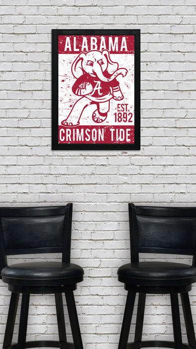 Limited Edition Alabama Crimson Tide Big Al Mascot Poster Art Print - Gifts for Bama Fans - 13x19"