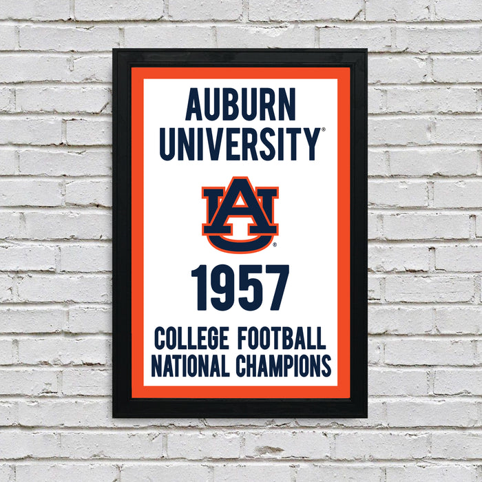 Limited Edition Auburn Tigers 1957 College Football National Championship Poster Art Print - 13x19"
