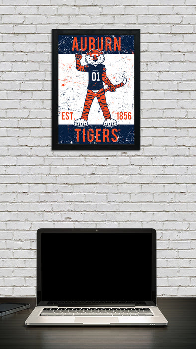 Limited Edition Auburn Tigers Mascot Poster Art Print - 13x19"