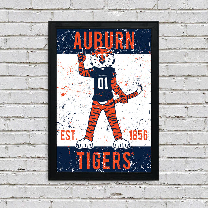 Limited Edition Auburn Tigers Mascot Poster Art Print - 13x19"