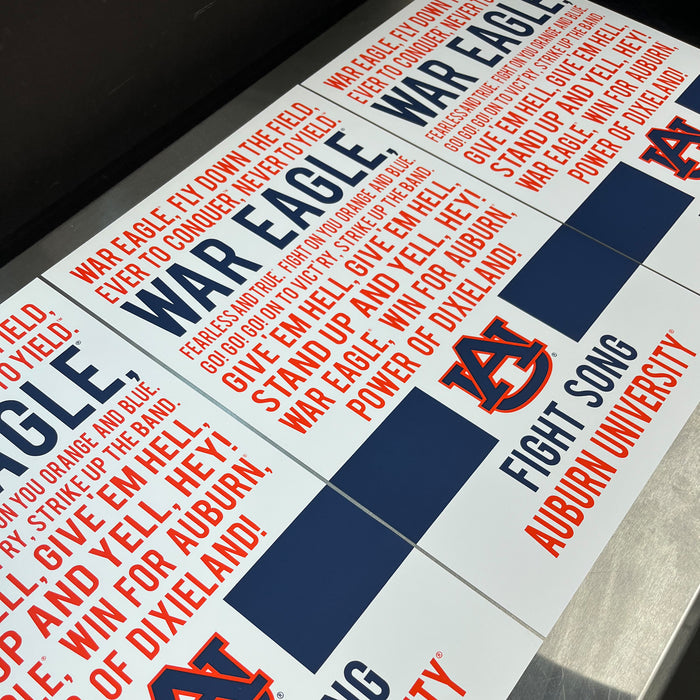 Limited Edition Auburn Tigers War Eagle Fight Song Poster - Officially Licensed Print Art - 13x19"