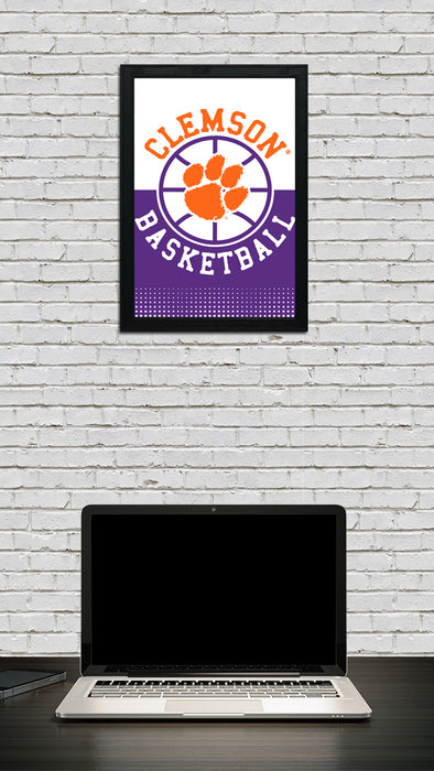 Limited Edition Clemson Tigers Basketball Poster Art Print - 13x19"