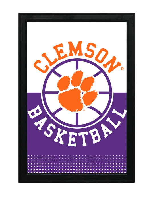 Limited Edition Clemson Tigers Basketball Poster Art Print - 13x19"