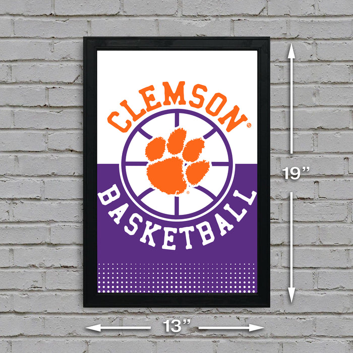 Limited Edition Clemson Tigers Basketball Poster Art Print - 13x19"