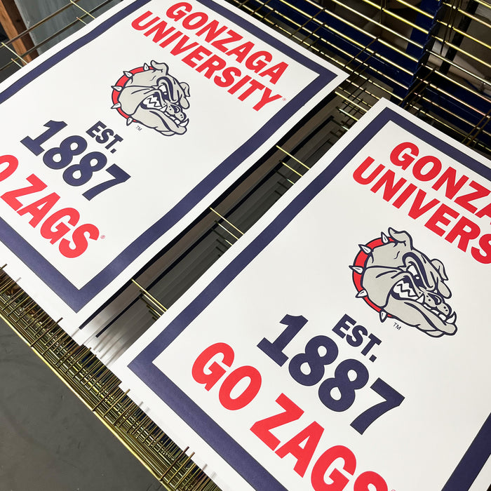Limited Edition Gonzaga Bulldogs Est. 1887 Banner Poster - Go Zags Poster Art Print - 13x19"