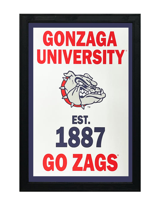 Limited Edition Gonzaga Bulldogs Est. 1887 Banner Poster - Go Zags Poster Art Print - 13x19"