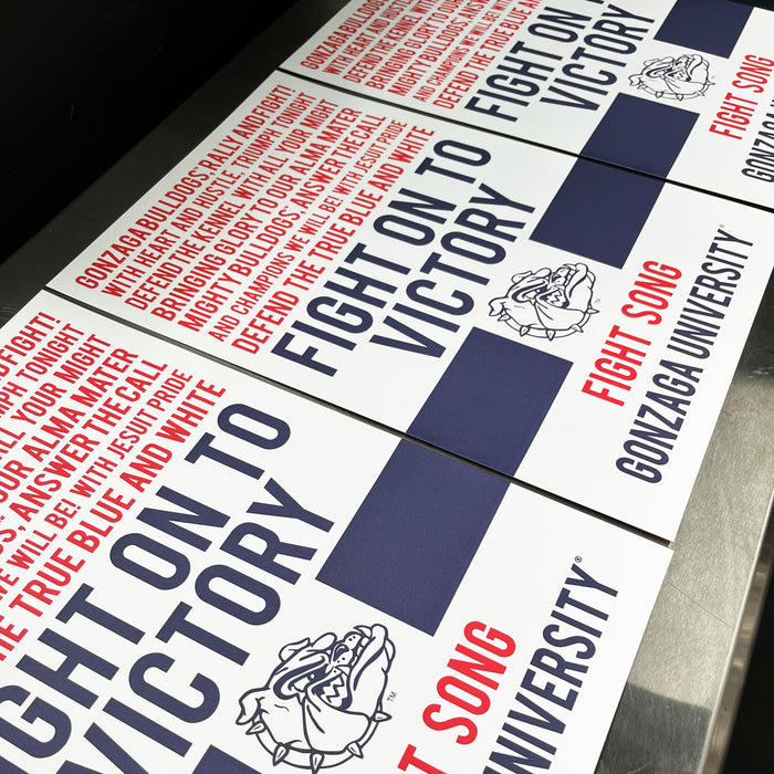 Limited Edition Gonzaga Bulldogs Fight Song Poster - Go, Gonzaga! Poster Art Print - 13x19"