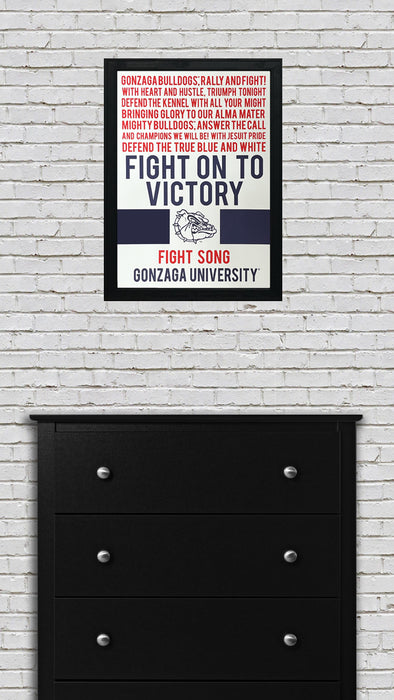 Limited Edition Gonzaga Bulldogs Fight Song Poster - Go, Gonzaga! Poster Art Print - 13x19"