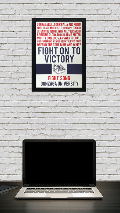 Limited Edition Gonzaga Bulldogs Fight Song Poster - Go, Gonzaga! Poster Art Print - 13x19"