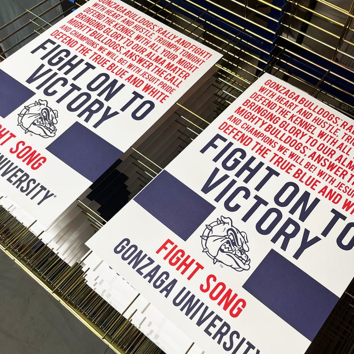 Limited Edition Gonzaga Bulldogs Fight Song Poster - Go, Gonzaga! Poster Art Print - 13x19"