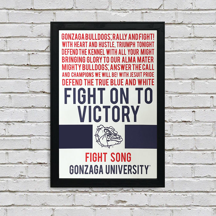 Limited Edition Gonzaga Bulldogs Fight Song Poster - Go, Gonzaga! Poster Art Print - 13x19"