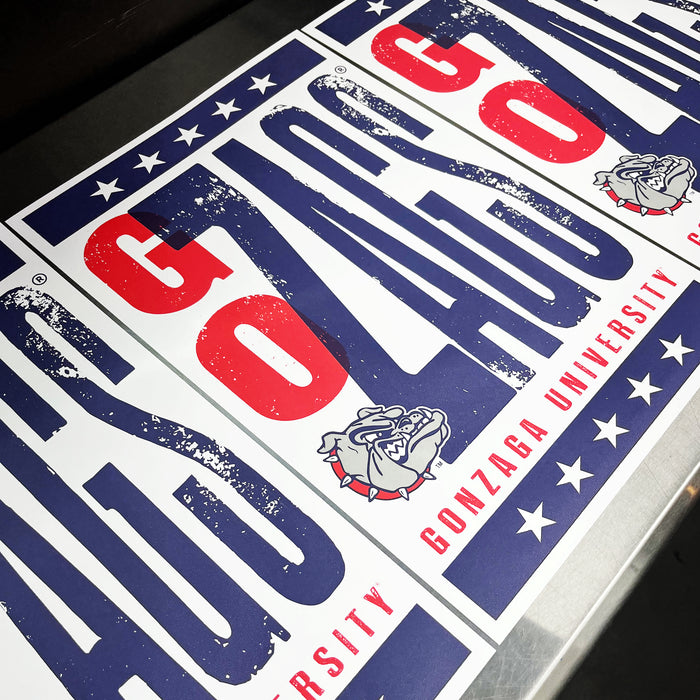 Limited Edition Gonzaga Bulldogs Go Zags Letterpress Poster Art Print - 13x19"