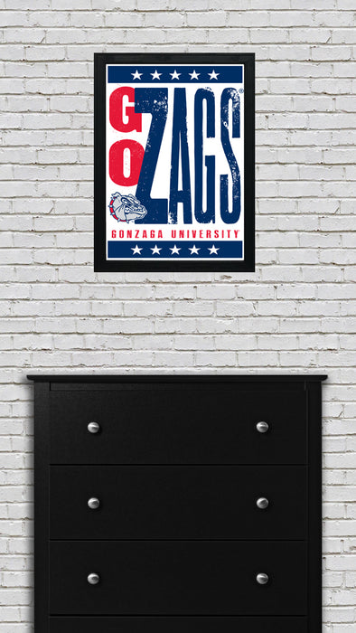 Limited Edition Gonzaga Bulldogs Go Zags Letterpress Poster Art Print - 13x19"