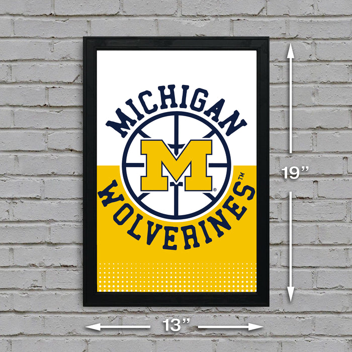 Limited Edition Michigan Wolverines Basketball Poster Art Print - 13x19"