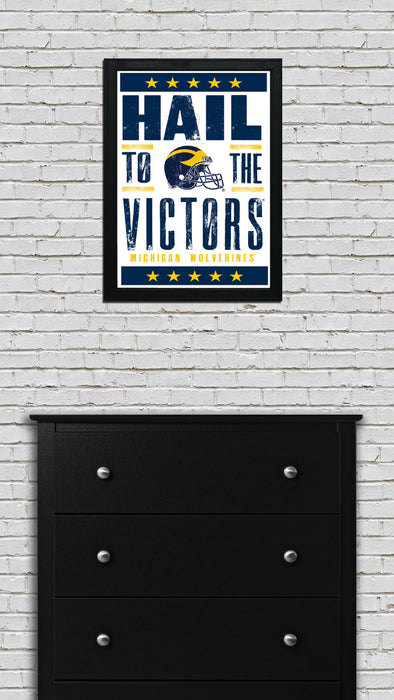 Limited Edition Michigan Wolverines Hail to the Victors Poster - Letterpress Print Art - 13x19"