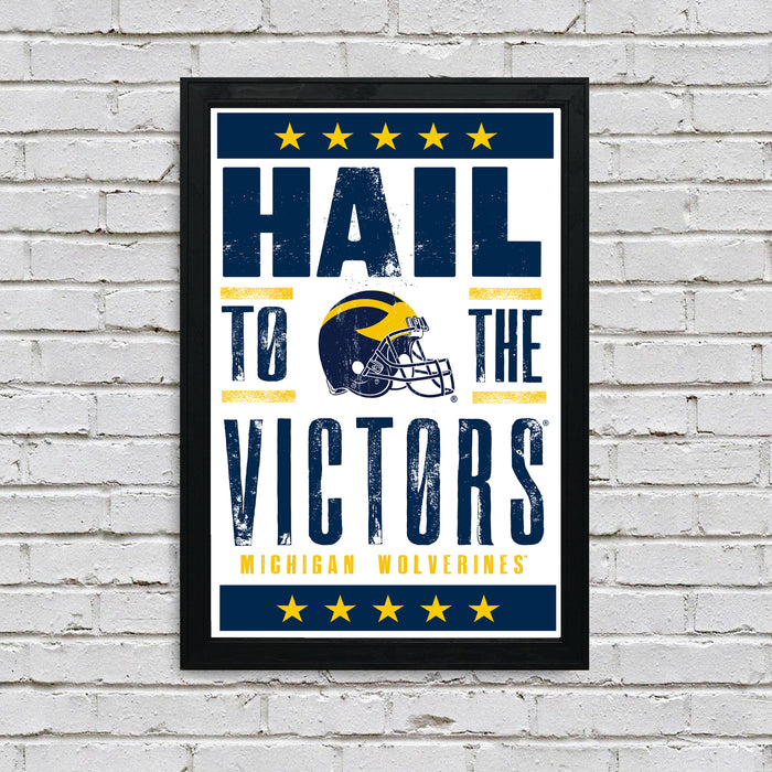 Limited Edition Michigan Wolverines Hail to the Victors Poster - Letterpress Print Art - 13x19"