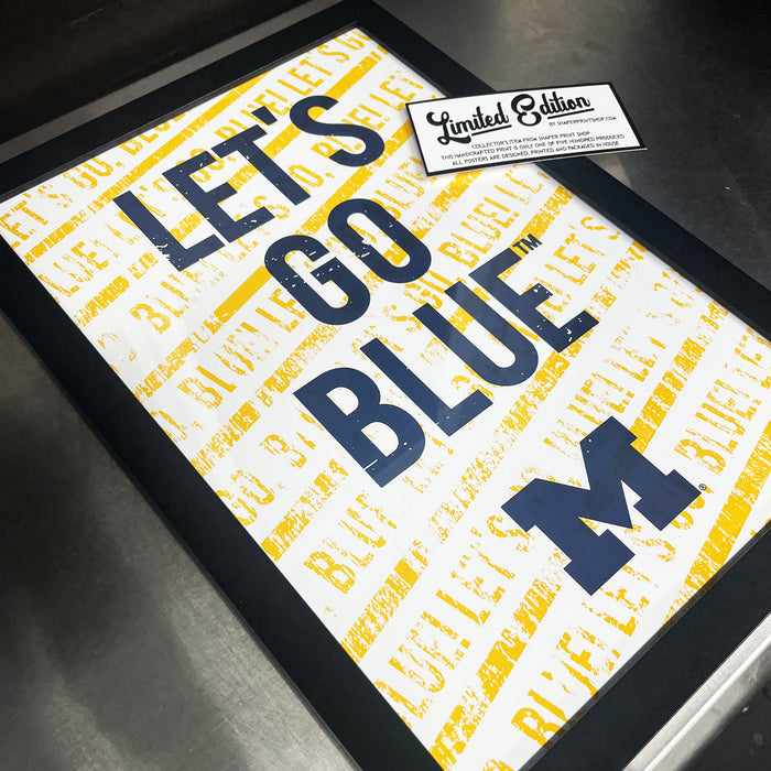 Limited Edition Let's Go Blue Michigan Poster Art Print - 13x19"