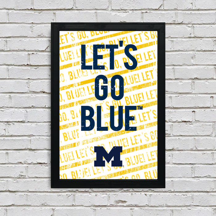 Limited Edition Let's Go Blue Michigan Poster Art Print - 13x19"