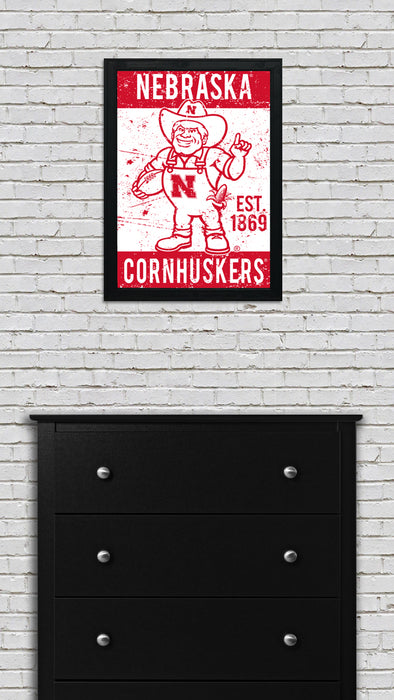 Limited Edition Nebraska Cornhuskers Herbie Husker Mascot Poster - Gift for Husker Fans Art Print - 13x19"
