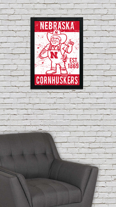 Limited Edition Nebraska Cornhuskers Herbie Husker Mascot Poster - Gift for Husker Fans Art Print - 13x19"
