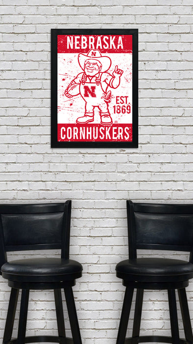 Limited Edition Nebraska Cornhuskers Herbie Husker Mascot Poster - Gift for Husker Fans Art Print - 13x19"
