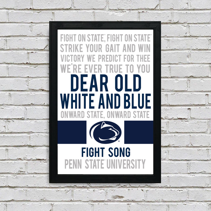 Limited Edition Penn State Fight Song Poster - Fight On State Print Art - 13x19"