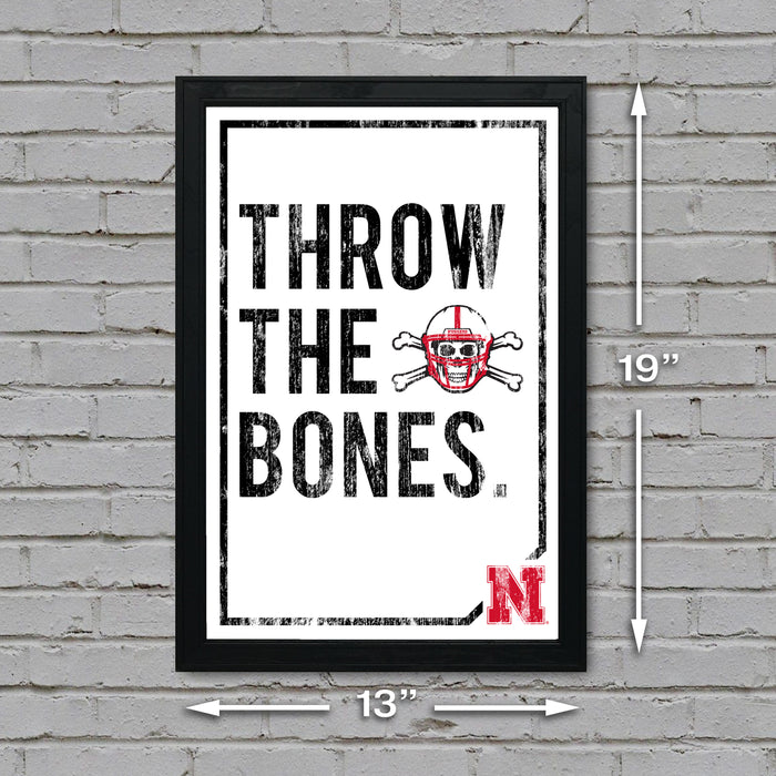 Limited Edition Nebraska Cornhuskers "Throw The Bones" Blackshirts College Football Poster Art - 13x19"