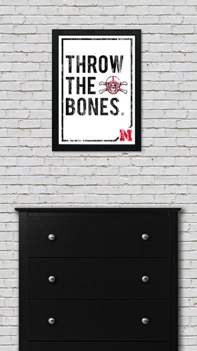 Limited Edition Nebraska Cornhuskers "Throw The Bones" Blackshirts College Football Poster Art - 13x19"