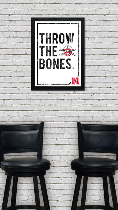 Limited Edition Nebraska Cornhuskers "Throw The Bones" Blackshirts College Football Poster Art - 13x19"