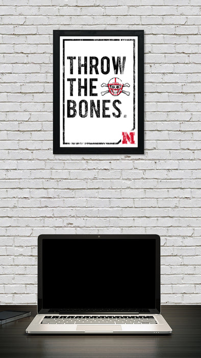 Limited Edition Nebraska Cornhuskers "Throw The Bones" Blackshirts College Football Poster Art - 13x19"