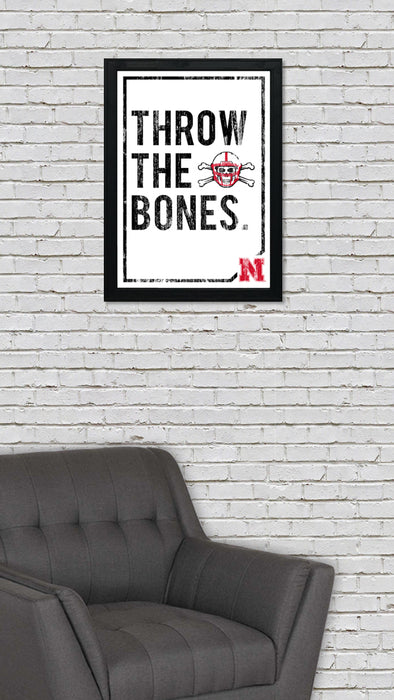 Limited Edition Nebraska Cornhuskers "Throw The Bones" Blackshirts College Football Poster Art - 13x19"
