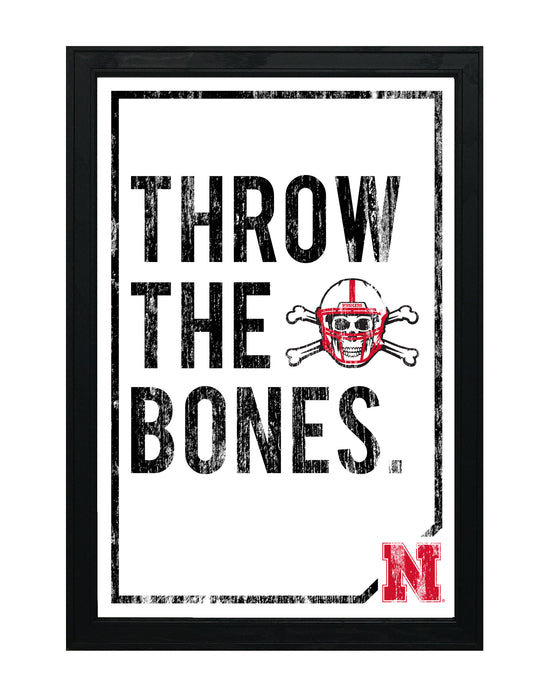 Limited Edition Nebraska Cornhuskers "Throw The Bones" Blackshirts College Football Poster Art - 13x19"