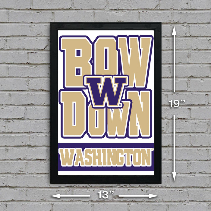 Limited Edition Washington Huskies Bow Down Poster Print Art - 13x19"