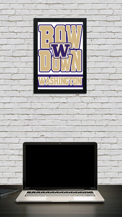 Limited Edition Washington Huskies Bow Down Poster Print Art - 13x19"