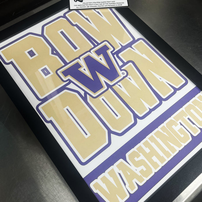 Limited Edition Washington Huskies Bow Down Poster Print Art - 13x19"