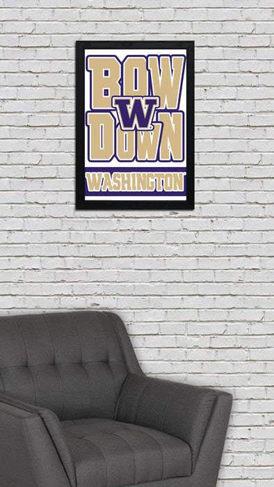 Limited Edition Washington Huskies Bow Down Poster Print Art - 13x19"