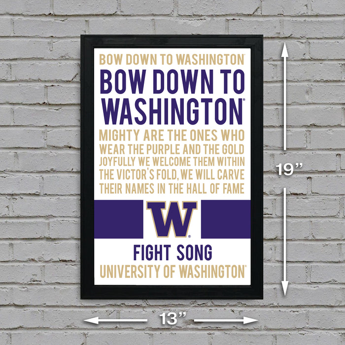 Limited Edition Washington Huskies Fight Song Poster - Gift for Huskies Fan - 13x19"