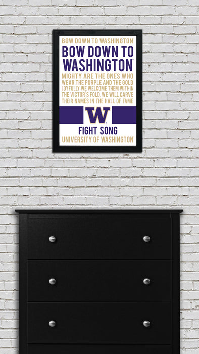 Limited Edition Washington Huskies Fight Song Poster - Gift for Huskies Fan - 13x19"