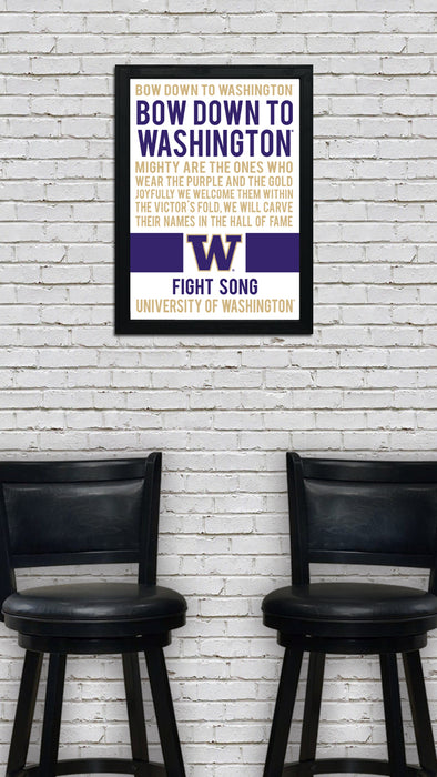 Limited Edition Washington Huskies Fight Song Poster - Gift for Huskies Fan - 13x19"