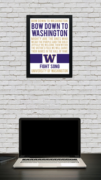 Limited Edition Washington Huskies Fight Song Poster - Gift for Huskies Fan - 13x19"