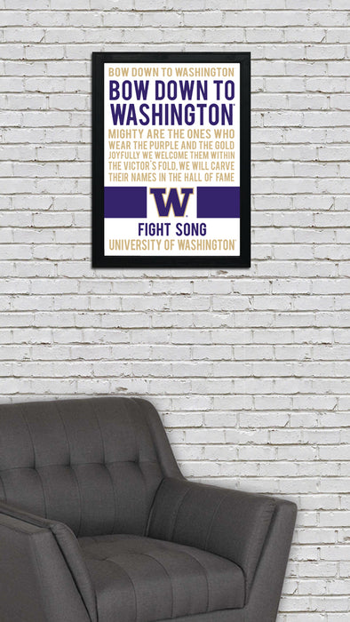 Limited Edition Washington Huskies Fight Song Poster - Gift for Huskies Fan - 13x19"