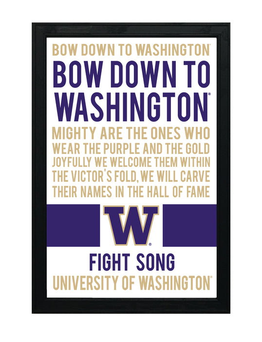 Limited Edition Washington Huskies Fight Song Poster - Gift for Huskies Fan - 13x19"