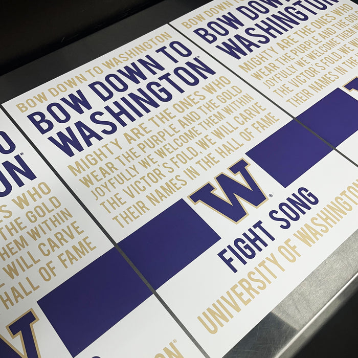 Limited Edition Washington Huskies Fight Song Poster - Gift for Huskies Fan - 13x19"