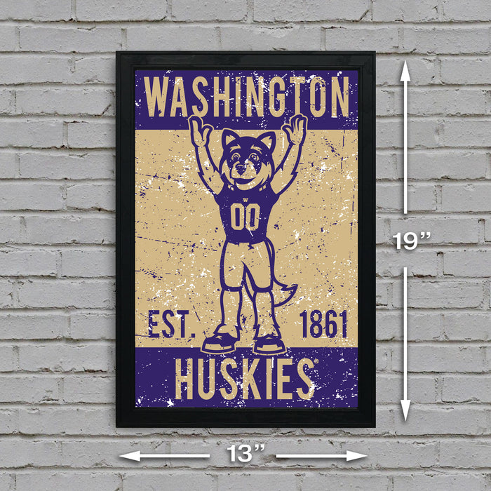 Limited Edition Washington Huskies Mascot Poster Print Art - 13x19"