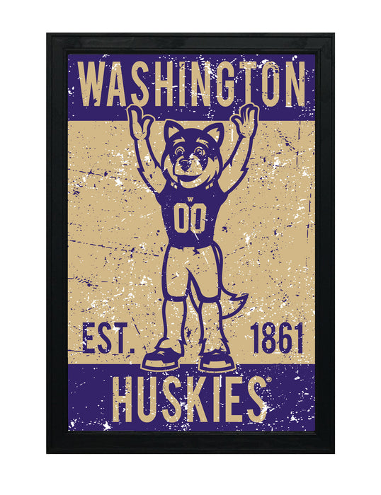 Limited Edition Washington Huskies Mascot Poster Print Art - 13x19"
