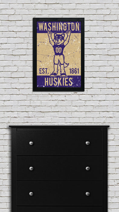 Limited Edition Washington Huskies Mascot Poster Print Art - 13x19"