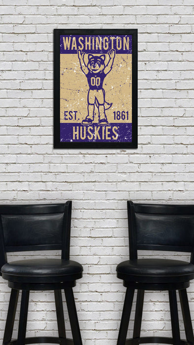 Limited Edition Washington Huskies Mascot Poster Print Art - 13x19"