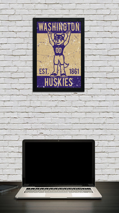 Limited Edition Washington Huskies Mascot Poster Print Art - 13x19"